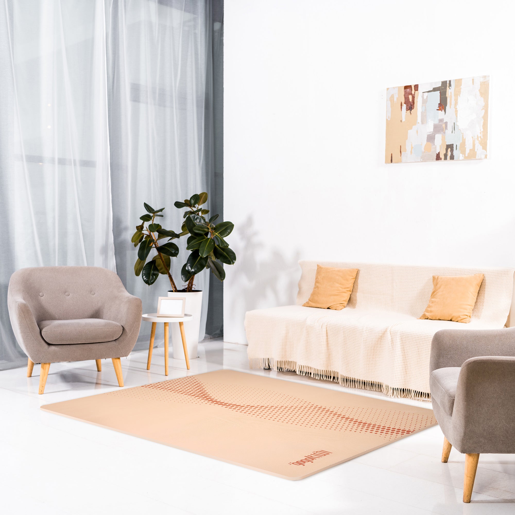 GrandSpace Pattern Edition: The Premier Extra Large Yoga Mat for Home Fitness