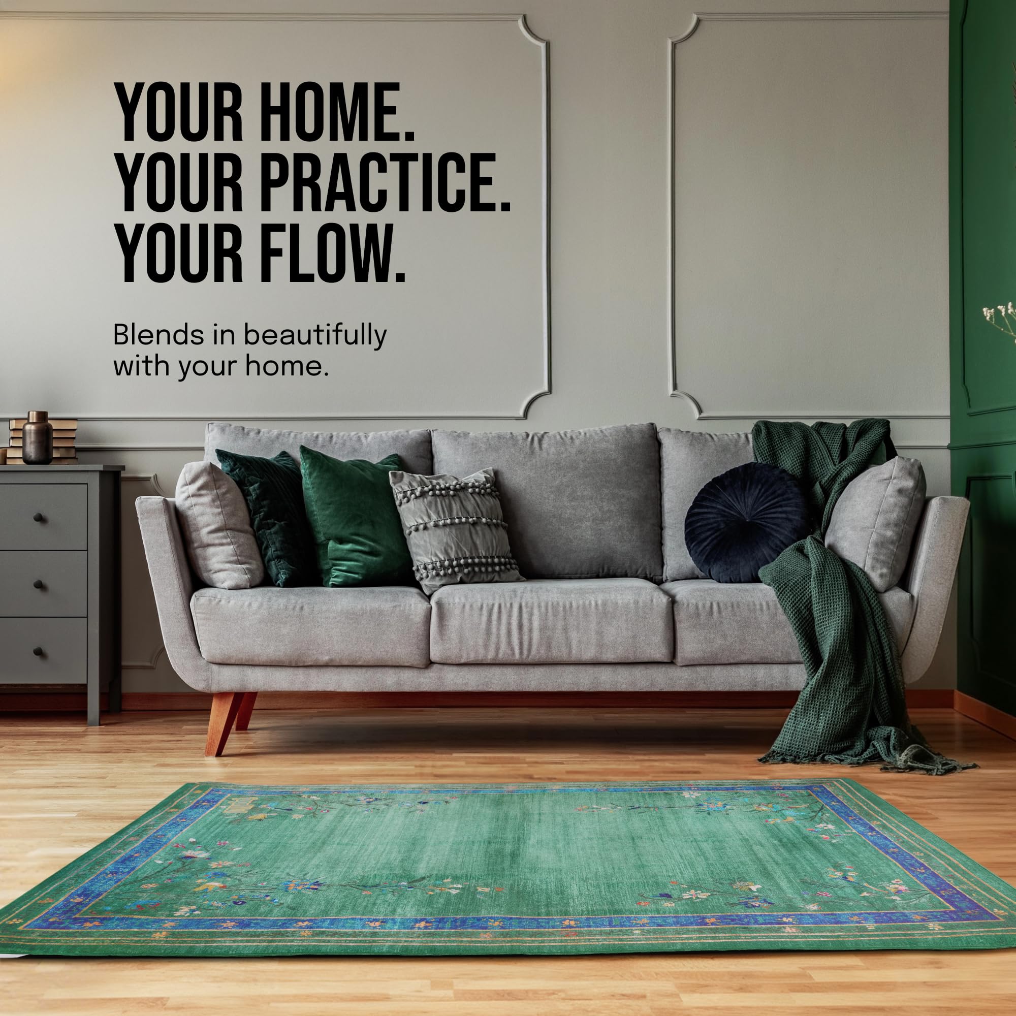 CanvasFlow: Non-Slip Yoga Mat Towel with Printed Design | 72" × 48"