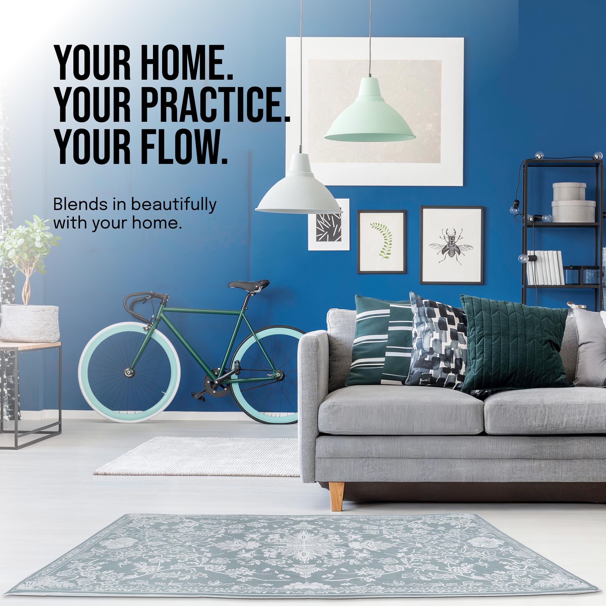 CanvasFlow: Non-Slip Yoga Mat Towel with Printed Design | 72" × 48"