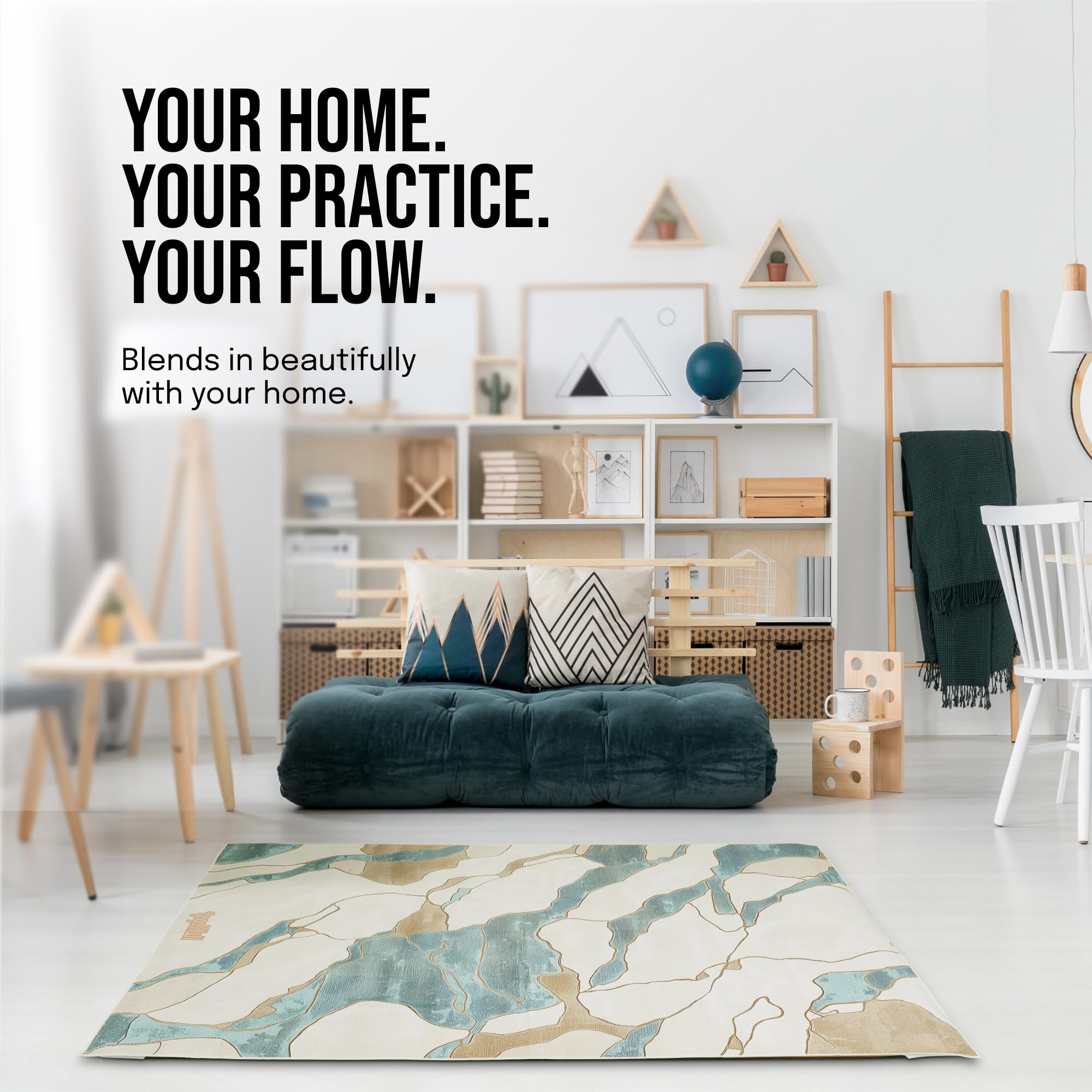 CanvasFlow: Non-Slip Yoga Mat Towel with Printed Design | 72" × 48"