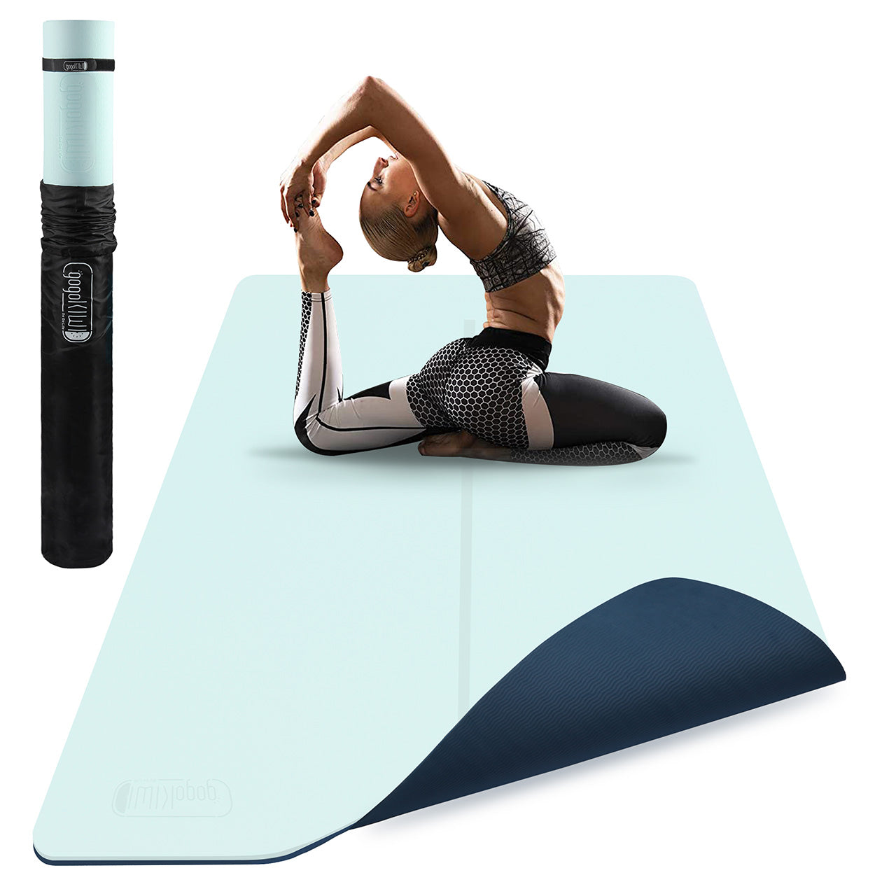 GrandSpace Mat: The Premier Extra Large Yoga Mat for Home Fitness -  LightCyan