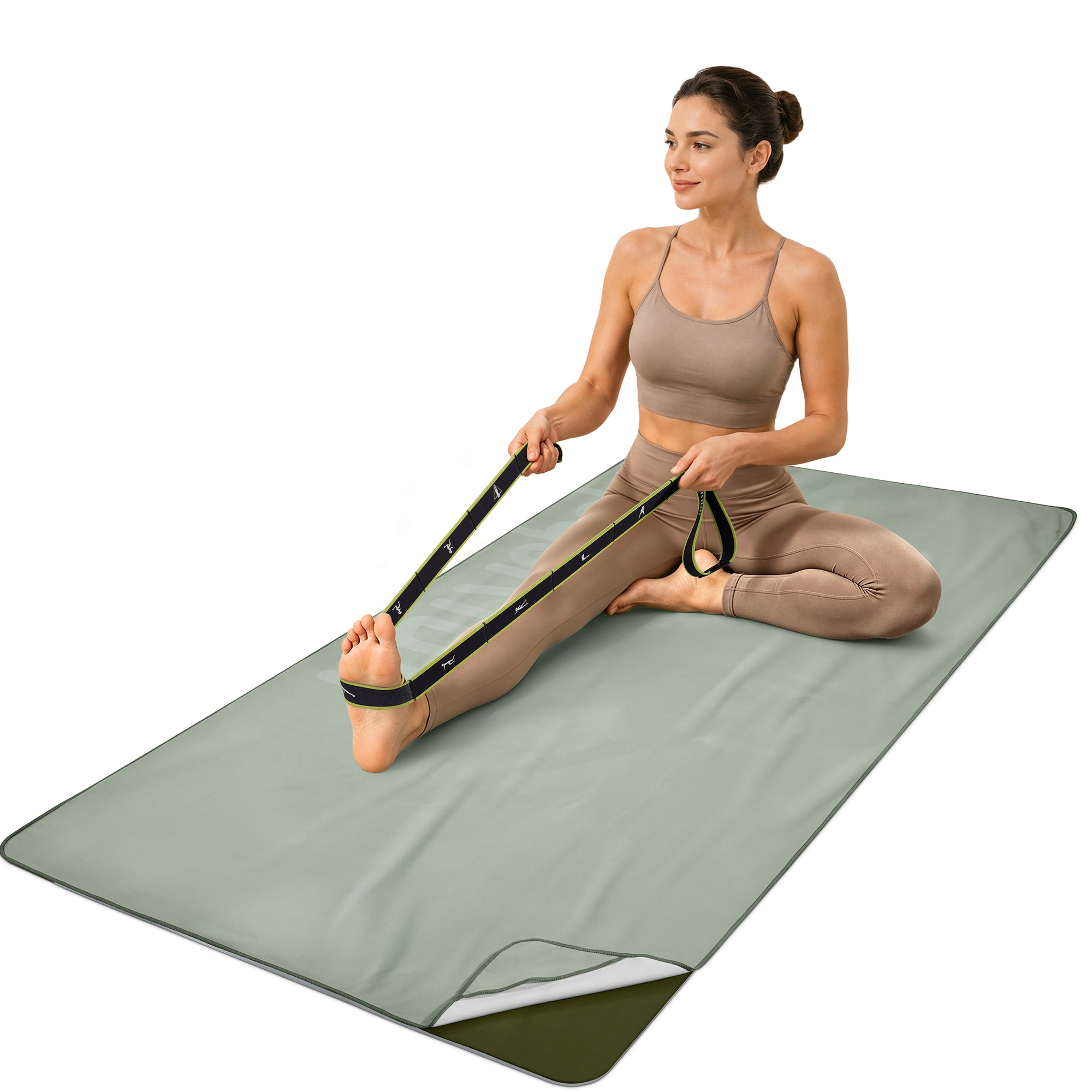 Gogokiwi Yoga Mat and Towel Set with Strap, 72 x 36 in, Non Slip Pilates