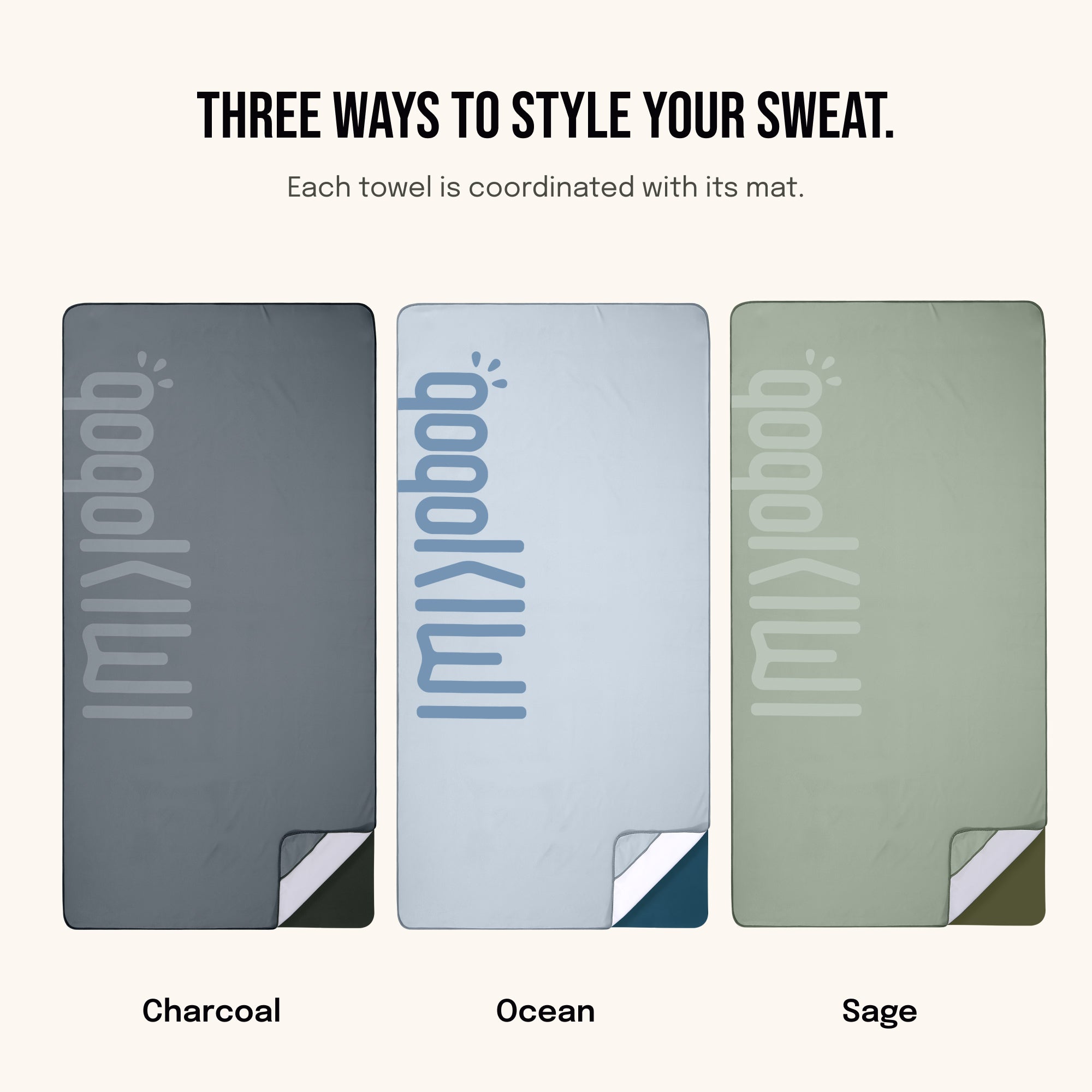 Gogokiwi Yoga Mat and Towel Set with Strap, 72 x 36 in, Non Slip Pilates