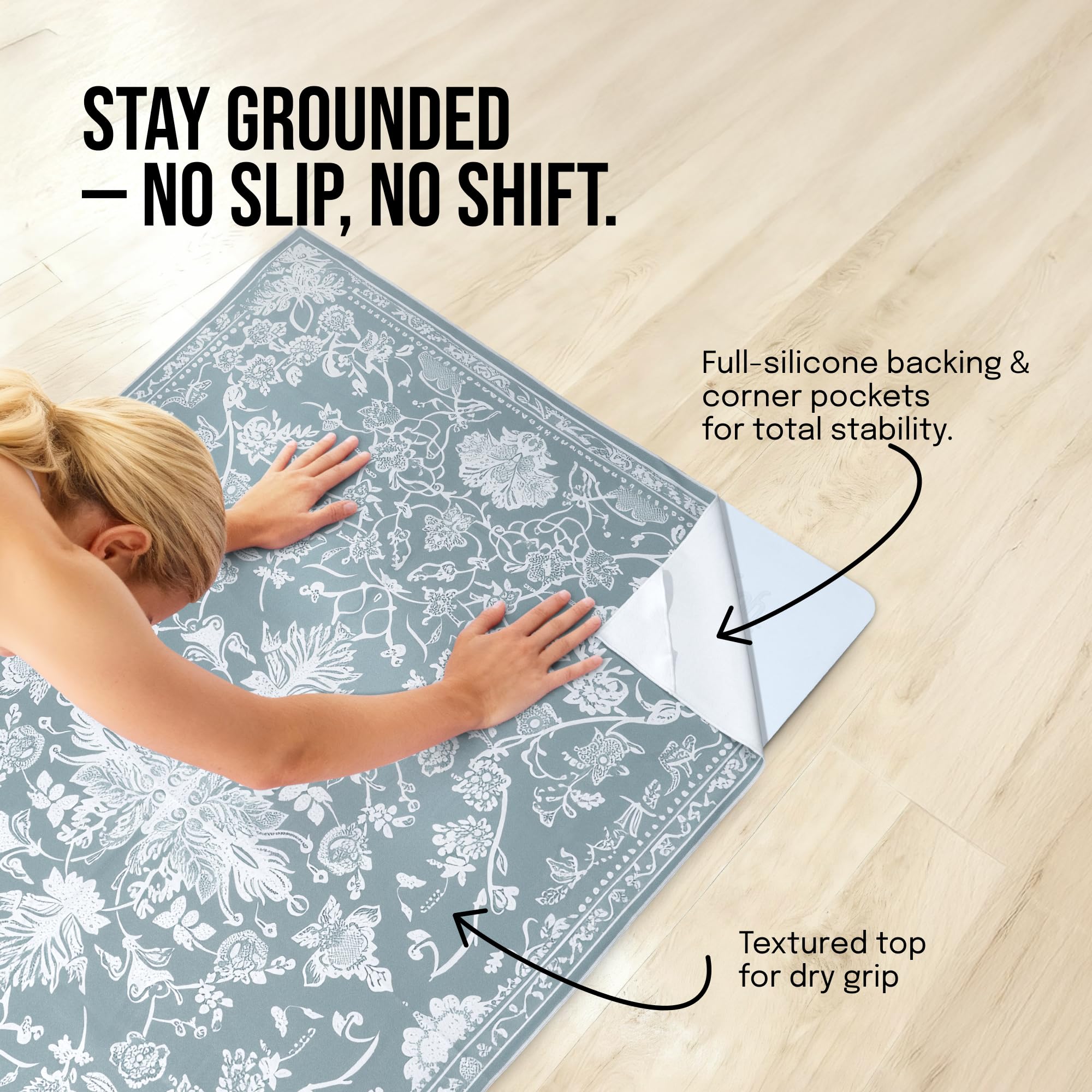 CanvasFlow: Non-Slip Yoga Mat Towel with Printed Design | 72" × 48"