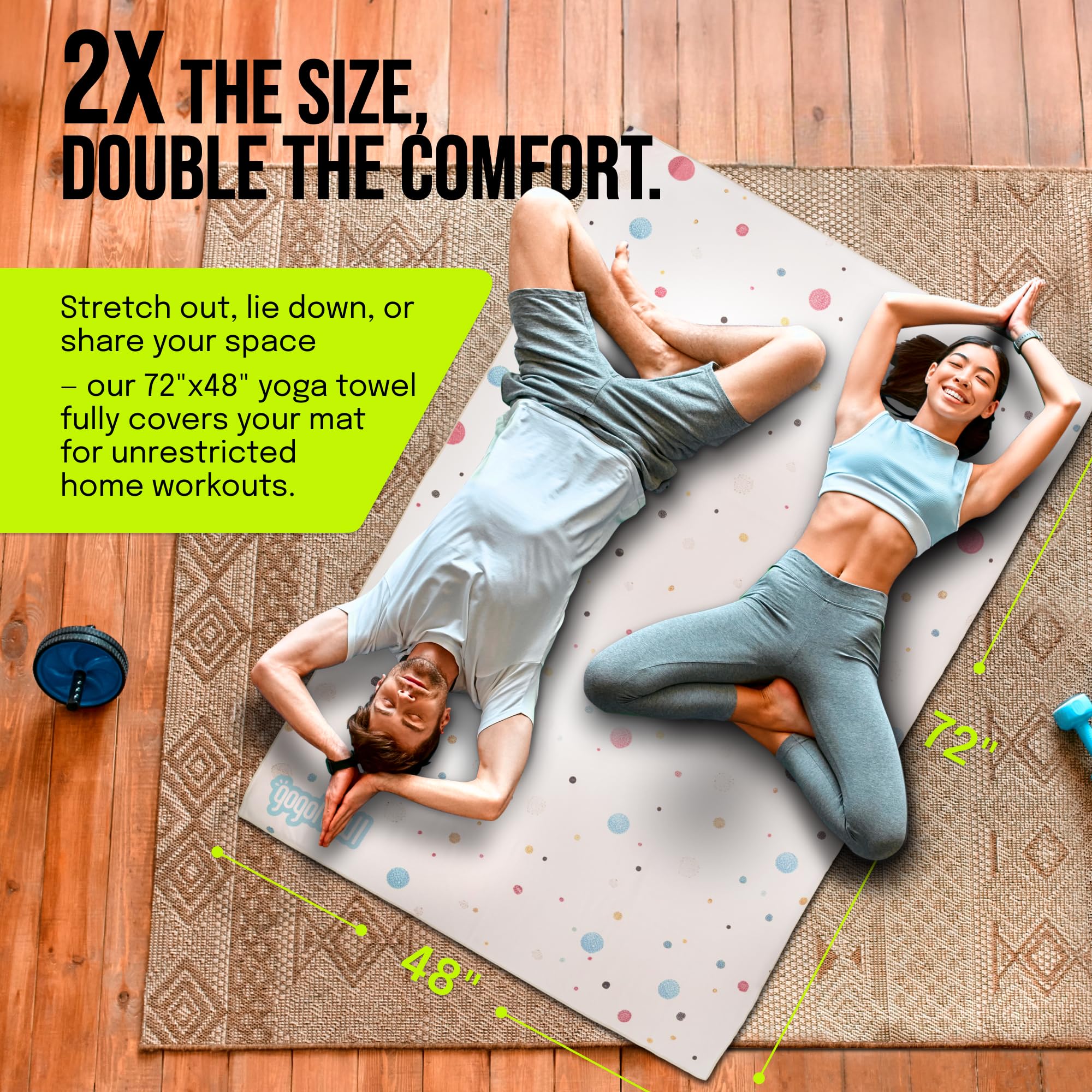 CanvasFlow: Non-Slip Yoga Mat Towel with Printed Design | 72" × 48"