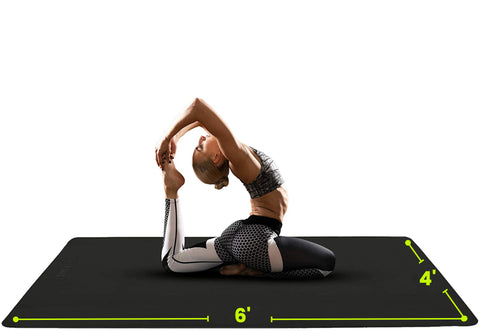 Alfombra de yoga, grande, de alta calidad (2.15 x 1.5 m, grosor de 8 mm)  muy acolchada y cómoda, no tóxica, antideslizante, para hacer ejercicio