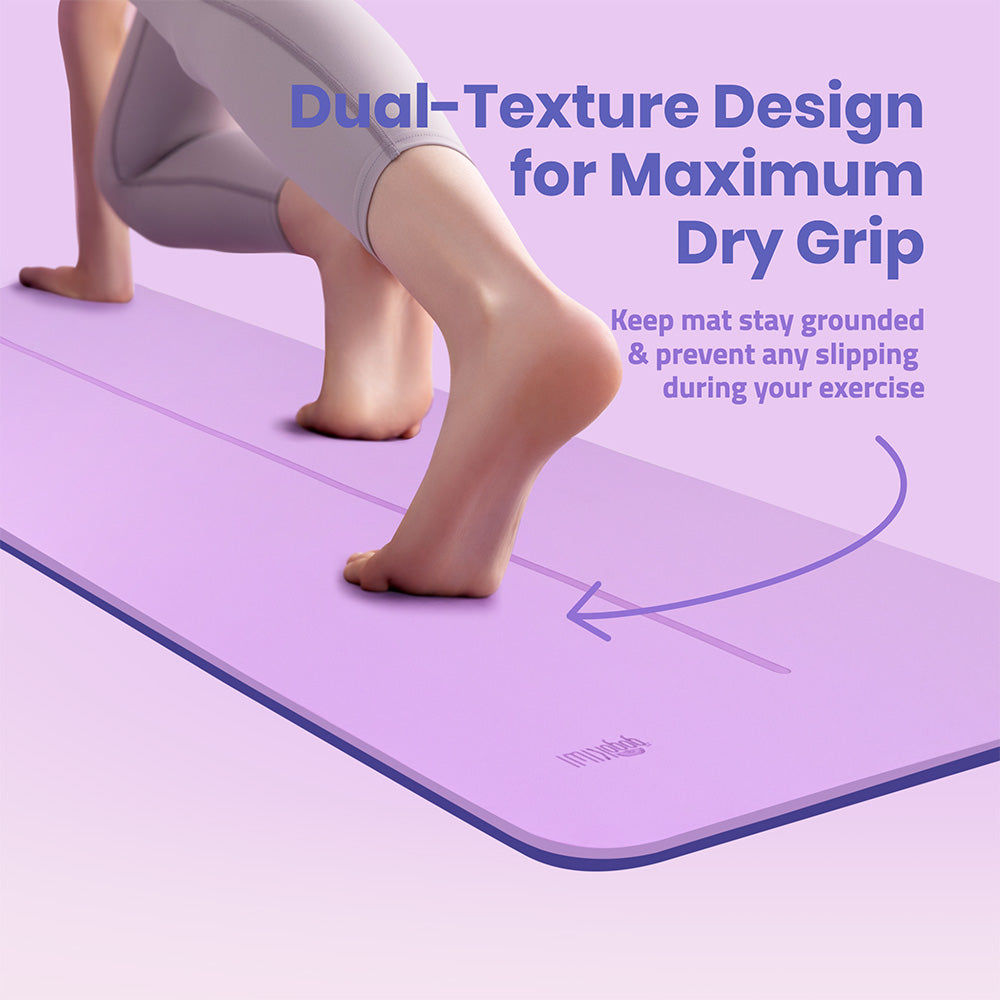 Gogokiwi Large Yoga Mat (6'x4') Extra Wide 1/4 Thick Workout Grey Shadows